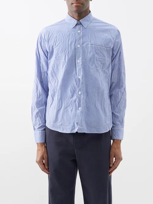 Grasmoor Striped-cotton Shirt - Mens - Blue White