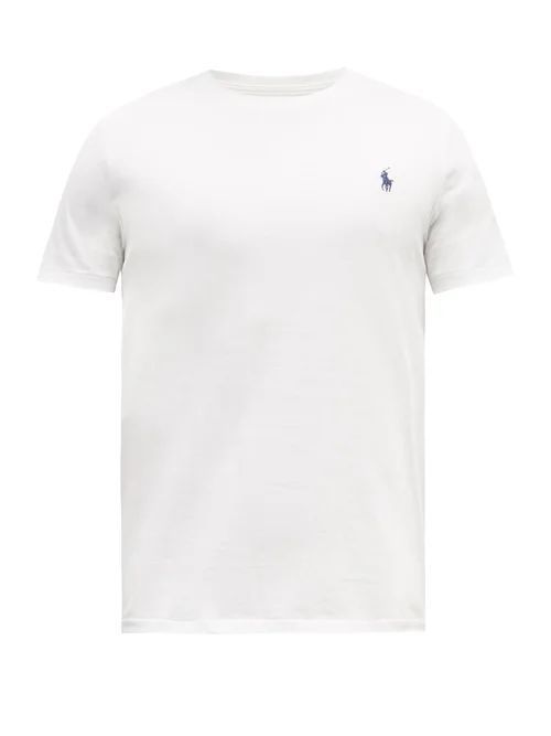 Logo-embroidered Cotton-jersey T-shirt - Mens - White