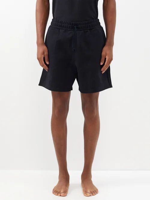 Drawstring-waist Cotton-terry Shorts - Mens - Black