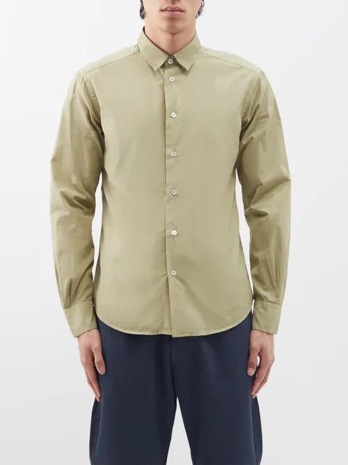 Camicia Coppi Cotton-poplin Shirt - Mens - Khaki