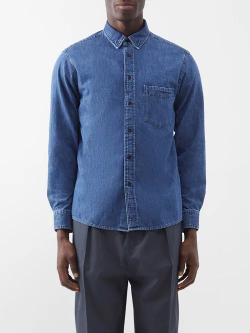 Lako Patch-pocket Denim Shirt - Mens - Blue
