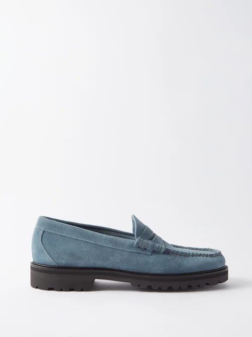 Weejuns 90s Larson Suede Penny Loafers - Mens - Light Blue