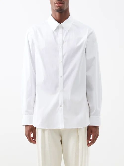 Jamie Cotton-poplin Shirt - Mens - White