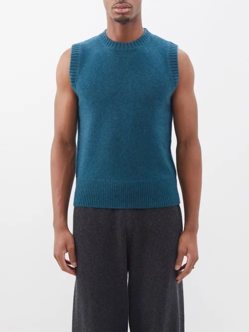 No.252 Cashmere Sweater Vest - Mens - Green