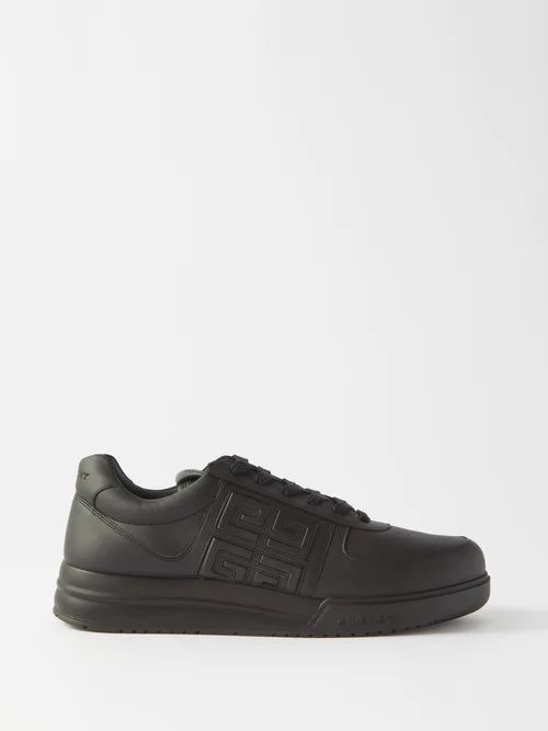 4g-embossed Leather Trainers - Mens - Black