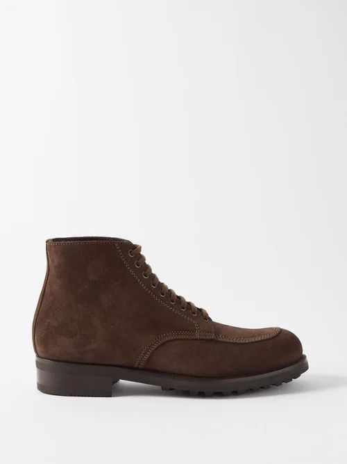 Suede Ankle Boots - Mens - Brown