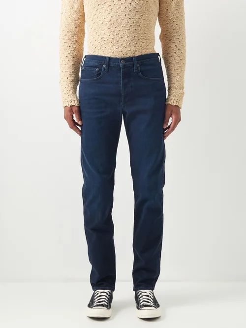Fit 2 Overdyed Slim-leg Jeans - Mens - Dark Blue