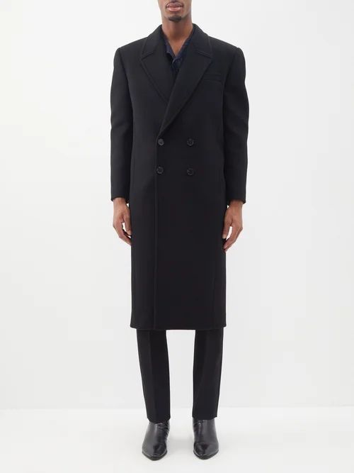 Double-breasted Cashmere Coat - Mens - Black