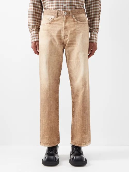 Third Cut Straight-leg Jeans - Mens - Sand