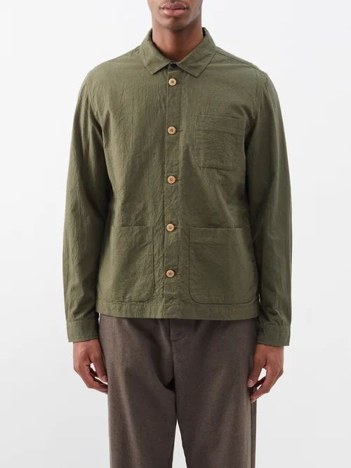 Assembly Crinkled-cotton Jacket - Mens - Olive