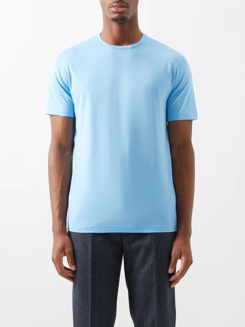 Supima Cotton-jersey T-shirt - Mens - Blue