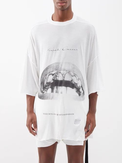 X Michèle Lamy Tommy Printed Cotton T-shirt - Mens - White Black