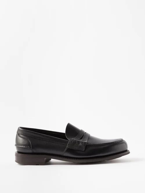 Pembrey Leather Penny Loafers - Mens - Black