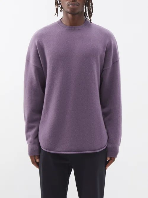 No.53 Crew Hop Stretch-cashmere Sweater - Mens - Purple