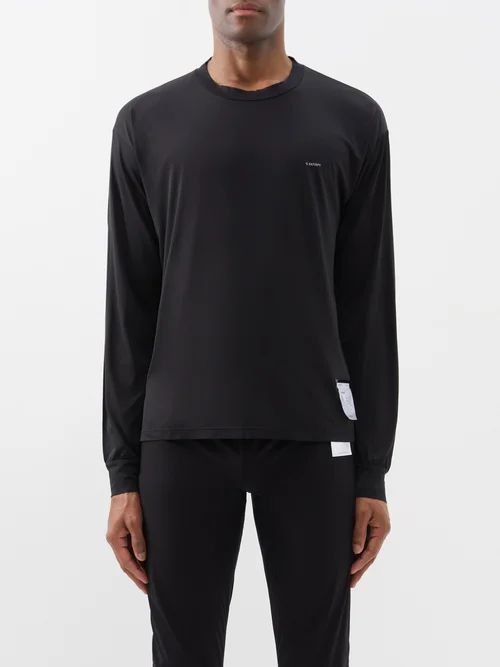 Auralite Recycled-fibre Long-sleeved T-shirt - Mens - Black