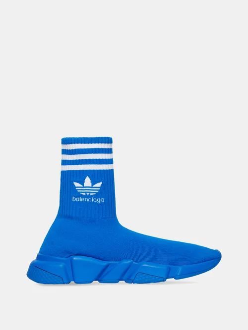 X Adidas Speed Recycled-jersey Trainers - Mens - Blue White