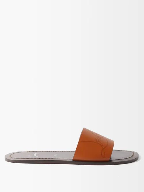 Coolraoul Leather Slides - Mens - Brown