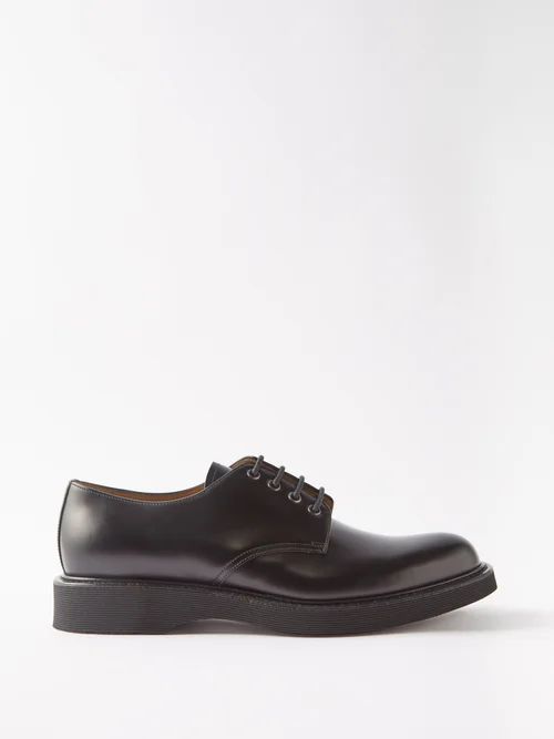 Haverhill Leather Derby Shoes - Mens - Black