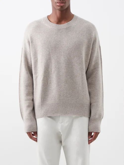 Crew-neck Cashmere Sweater - Mens - Beige