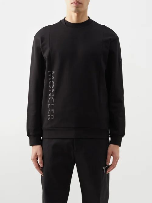 Logo-print Cotton-jersey Sweatshirt - Mens - Black
