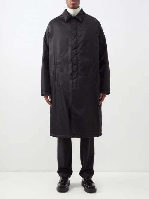 Oversized Re-nylon Overcoat - Mens - Black