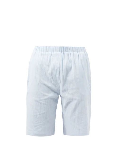 Cotton-muslin Shorts - Mens - Blue
