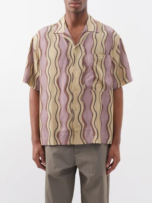 Jean Wave-print Viscose Shirt - Mens - Multi