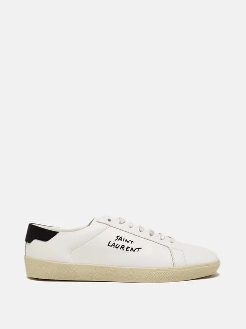Court Classic Sl/06 Embroidered Leather Trainers - Mens - White