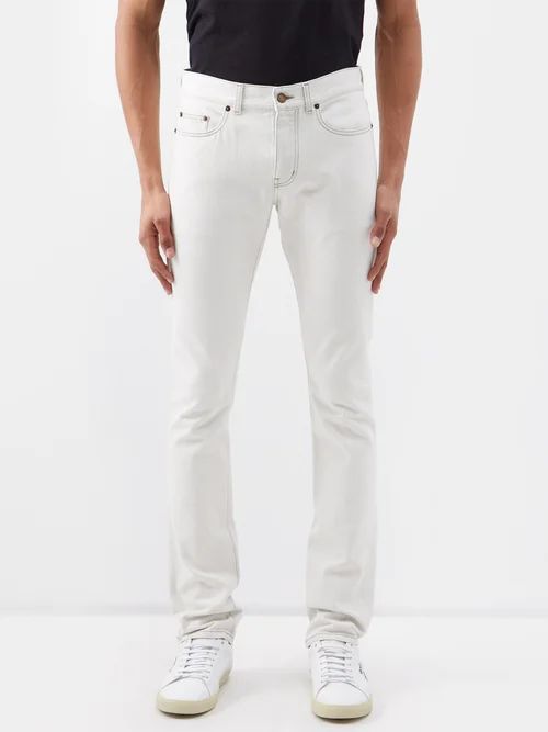 Mid-rise Slim-leg Jeans - Mens - White