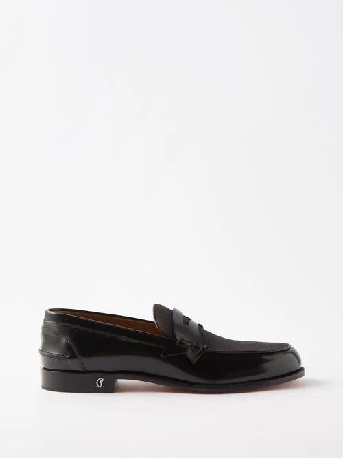 No Penny Patent-leather Loafers - Mens - Black