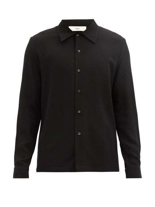 Rampoua Pleated-crepe Shirt - Mens - Black