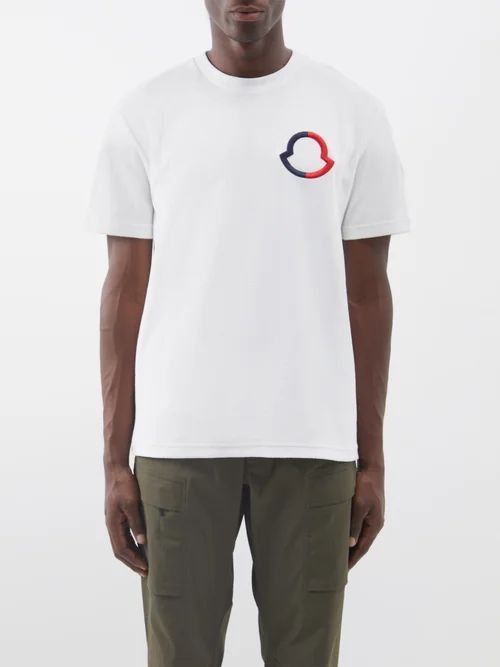 Terry Embroidered-logo Cotton-terry T-shirt - Mens - White
