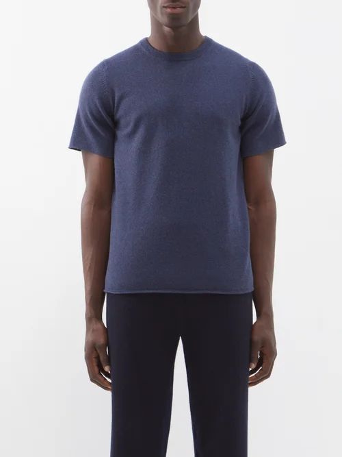 No.64 Stretch-cashmere T-shirt - Mens - Blue