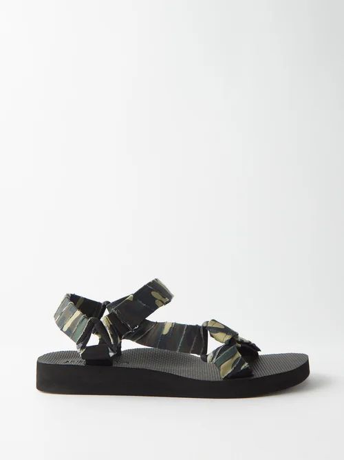 Trekky Camouflage-print Recycled-canvas Sandals - Mens - Camouflage