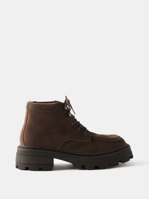 Tribeca Lace-up Suede Boots - Mens - Brown