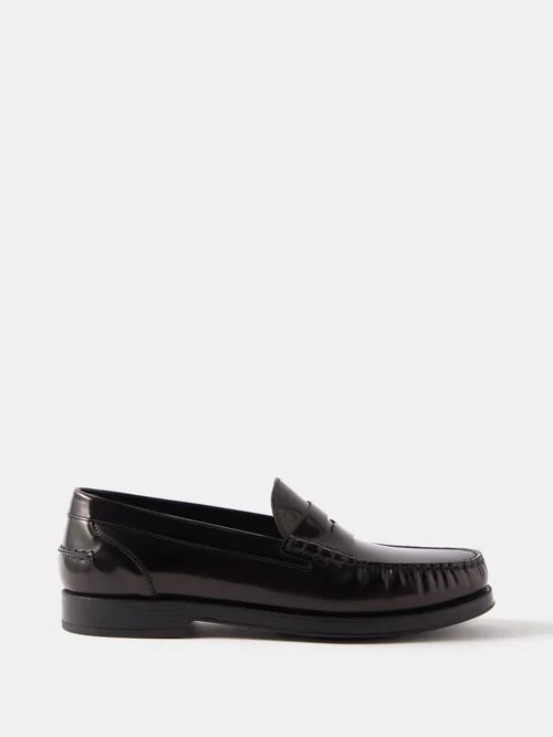 Gomma Leather Penny Loafers - Mens - Black