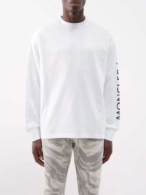 Logo-print Long-sleeved Cotton-jersey T-shirt - Mens - White