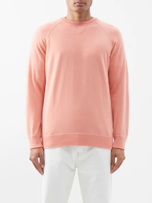 Raglan-sleeve Cashmere Sweater - Mens - Orange
