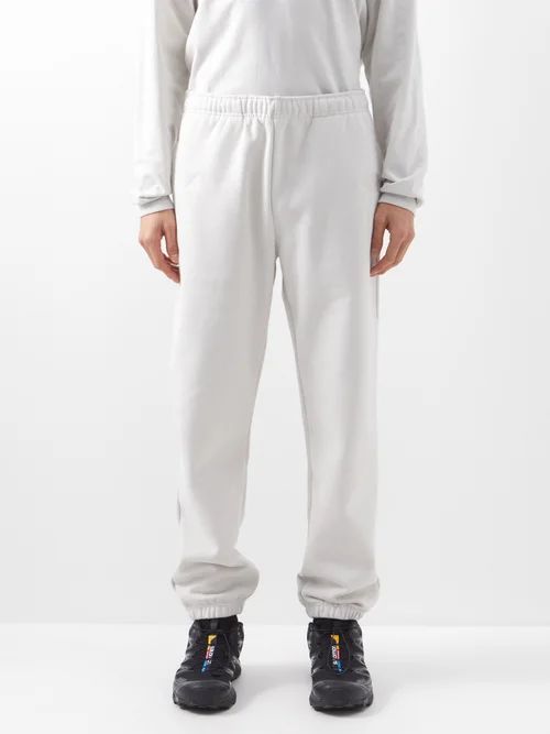 Logo-embroidered Cotton-blend Track Pants - Mens - Ivory