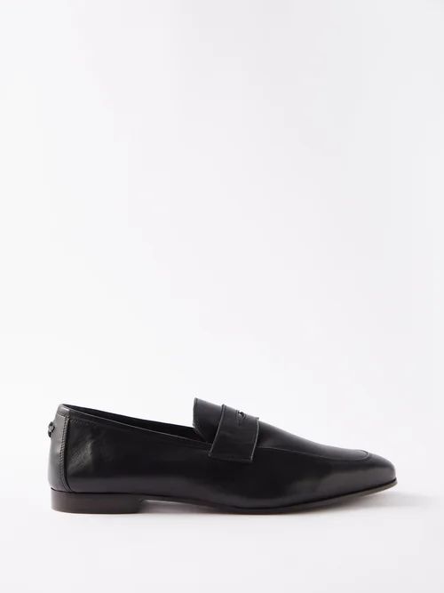 Flâneur Shearling-lined Leather Loafers - Mens - Black