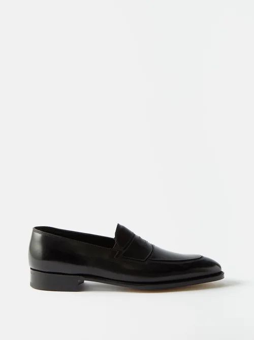 Montgomery Leather Oxford Loafers - Mens - Black