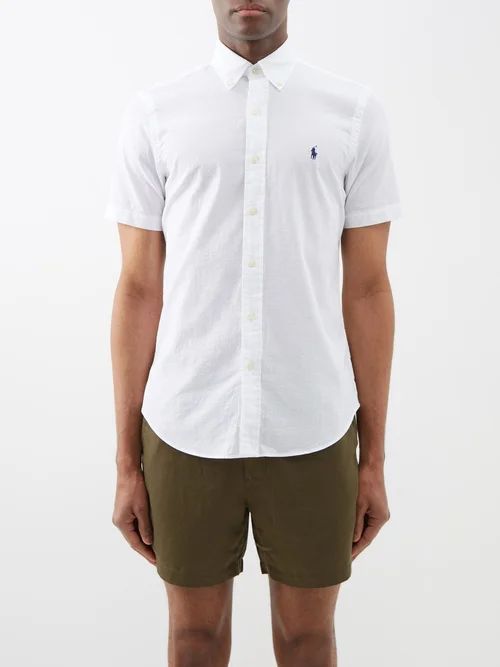 Custom-fit Cotton-seersucker Shirt - Mens - White
