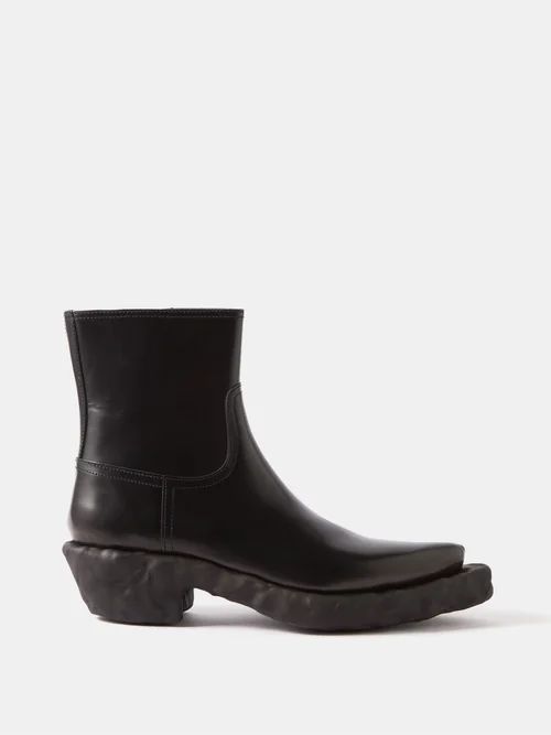 Venga Leather Ankle Boots - Mens - Black