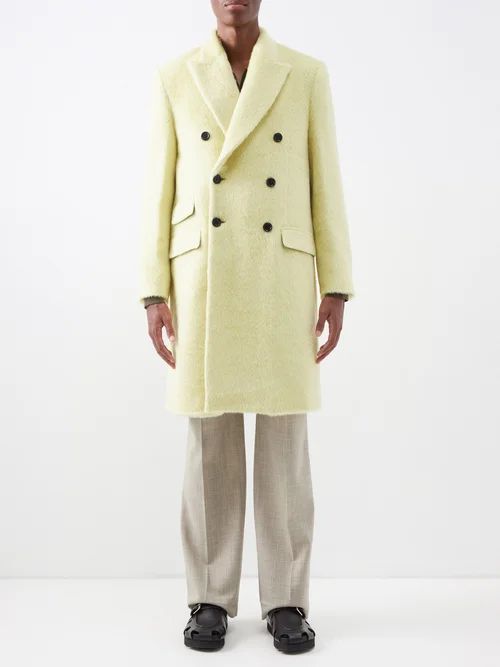 Charles Alpaca-blend Coat - Mens - Yellow