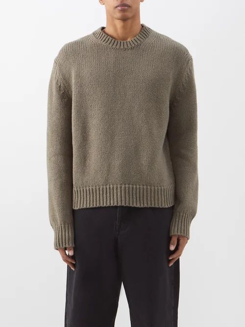 Panelled Cotton-blend Sweater - Mens - Grey