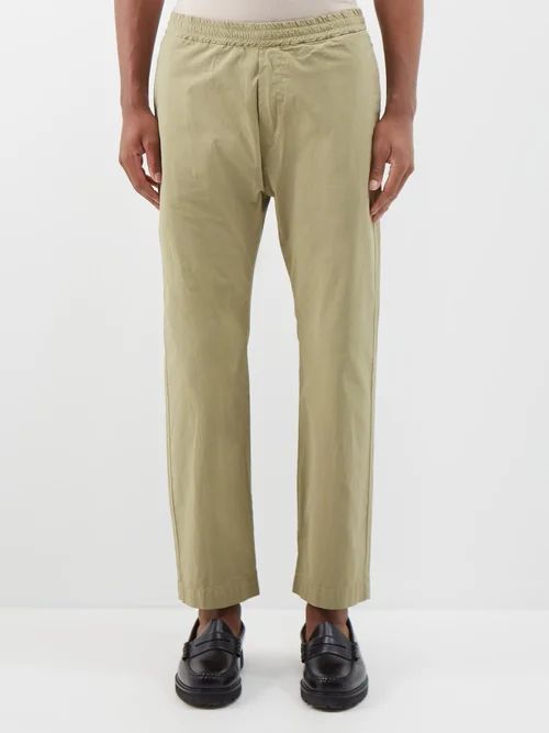 Riobarbo Cotton-blend Gabardine Trousers - Mens - Khaki