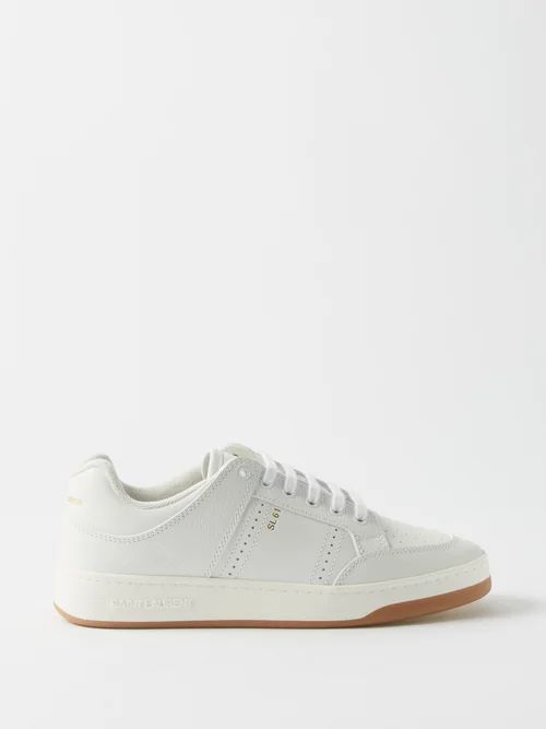 Logo-print Leather Trainers - Mens - White