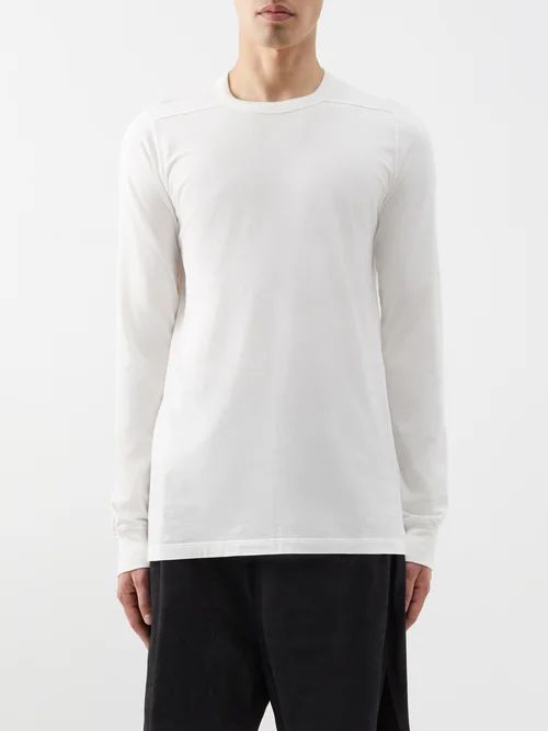 Level Cotton-jersey Long-sleeved T-shirt - Mens - White