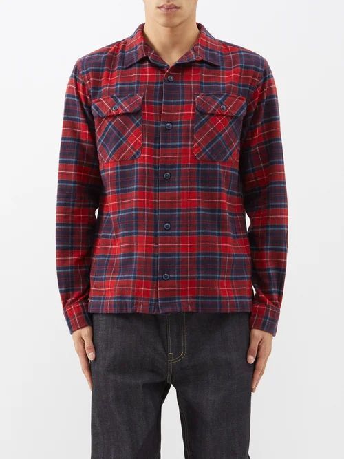 Carter Check Cotton-twill Shirt - Mens - Red