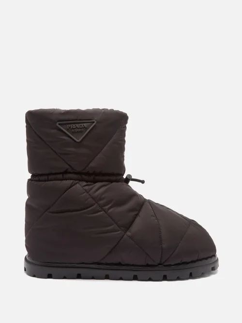 Padded Nylon Snow Boots - Mens - Black